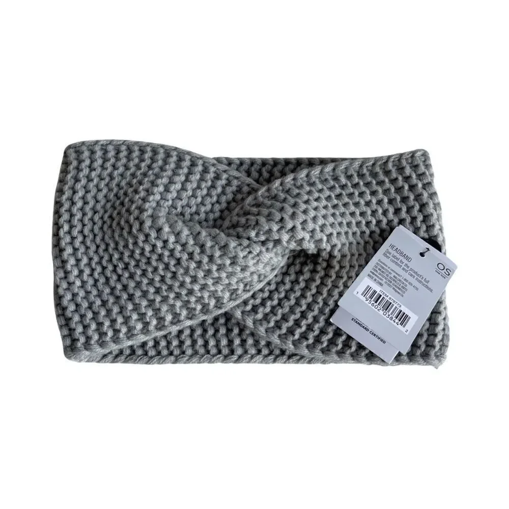 West Loop Women’s Gray Knit Criss Cross Front Solid Acrylic Headband OSFM NWT